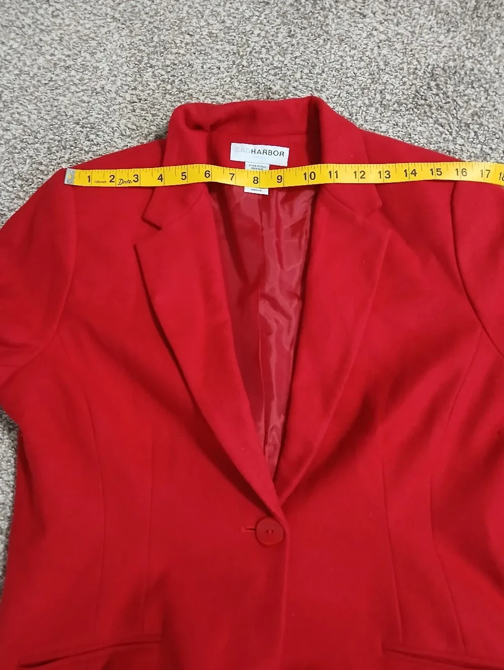 Sag Harbor Red Single-Button Blazer 100%  Wool. - Picture 14 of 15